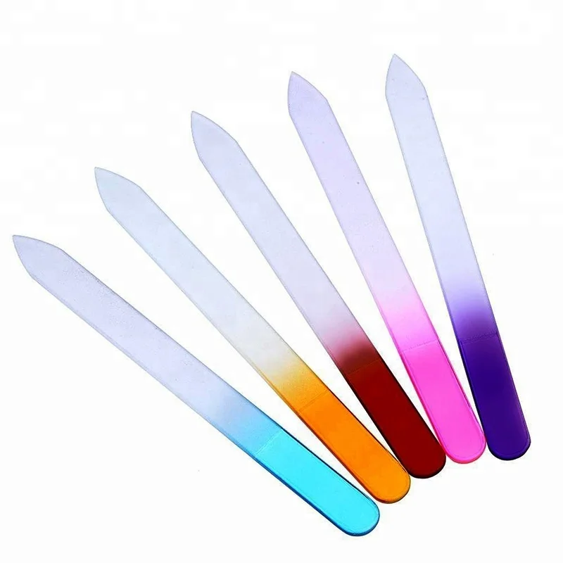 Wholesale Custom Crystal Glass Nail File Tempered Lime Genuine Colorful