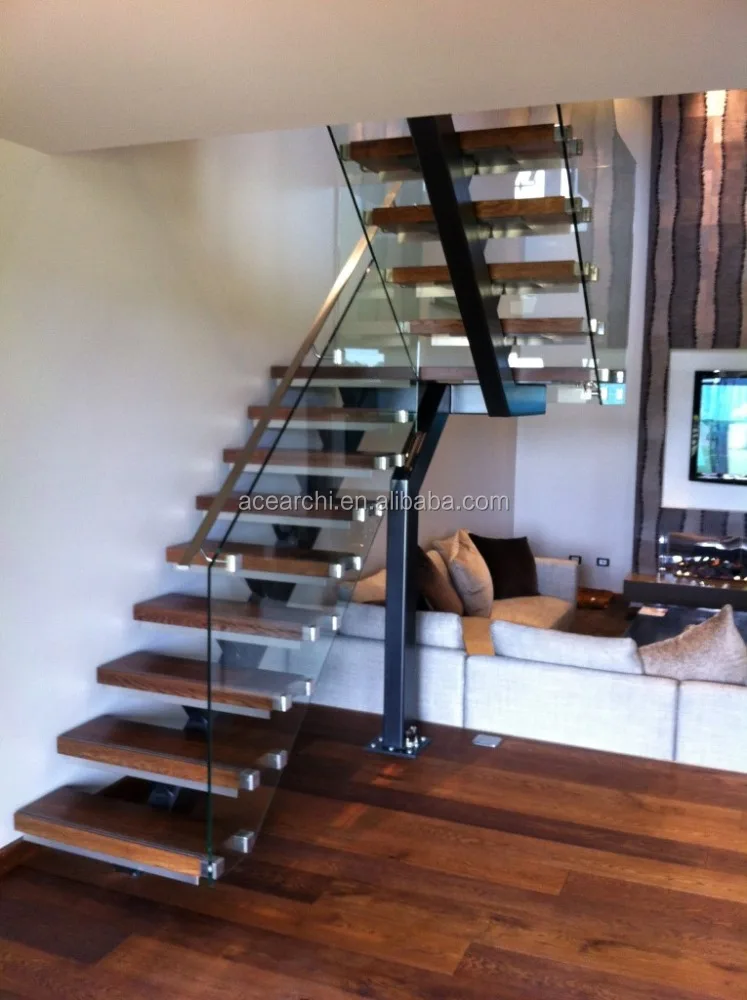 Modern Design Indoor Models of Stairs for Second Floor with Mono Stringer