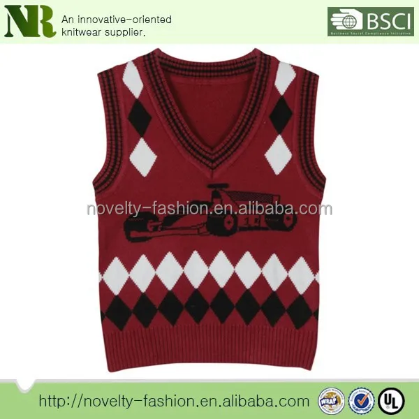 argyle sleeveless sweater