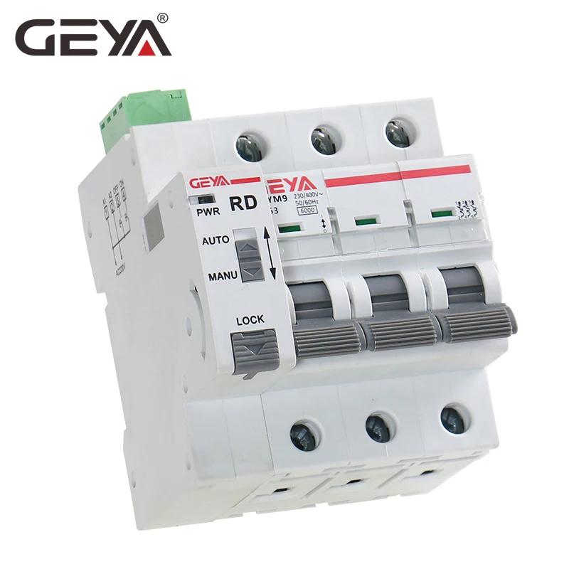 GEYA DIN rail mounting GYM9+RD auto reclosing circuit breaker Auto reset circuit breaker 3P MCB Recloser