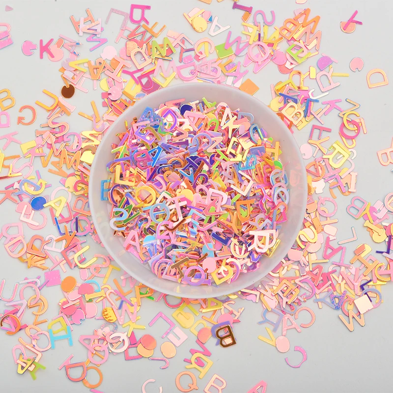 Mix Color Size Glitter Letter Flakes Sequins Face Nail Art Decoration Loose Sequin Paillette Scrapbook Material for DIY Crafts