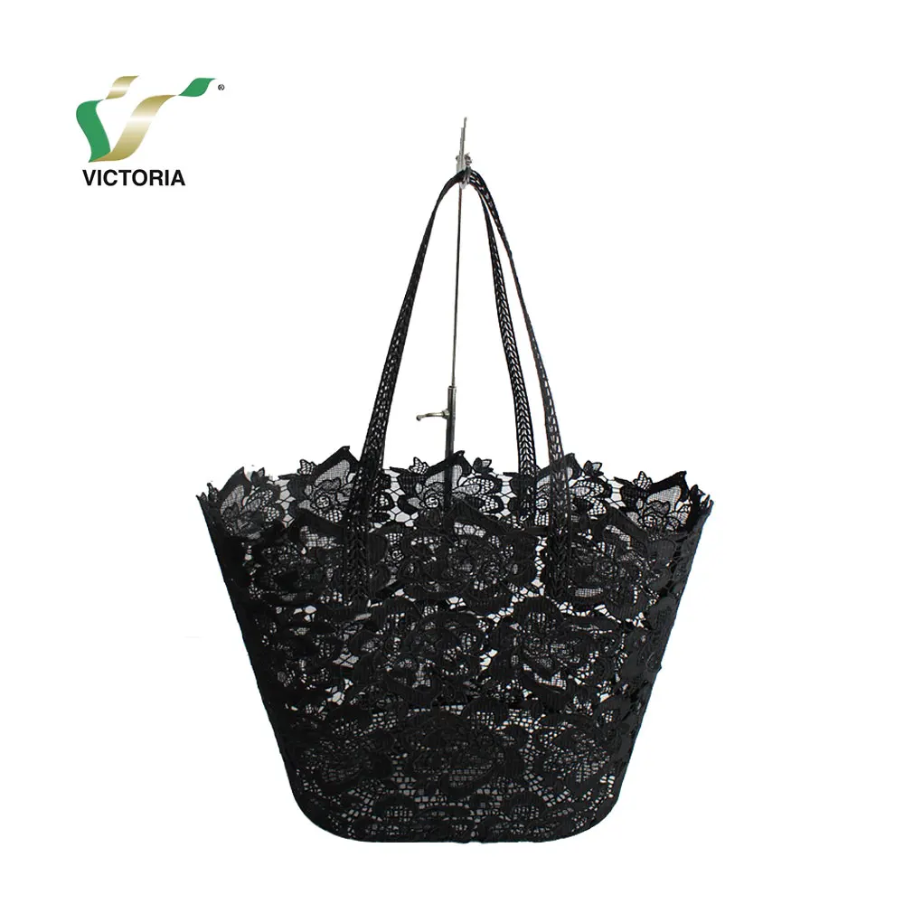 Black and White Lace Pouch
