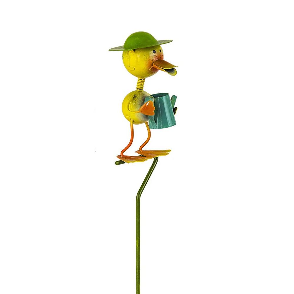 Metal  Gnomes Bird  Plant Stake Duck:6*7*34.5CM