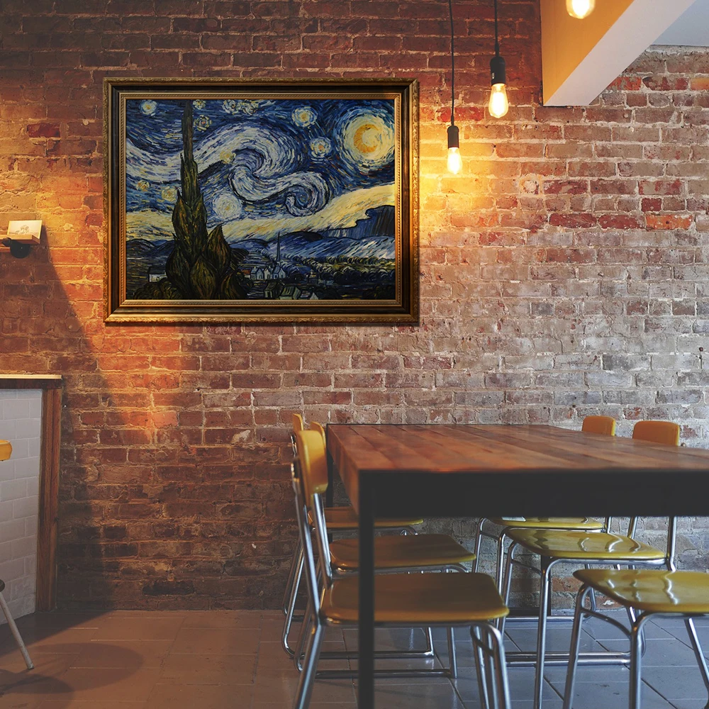 Handmade Reproduction Heavy Texture Famous Van Gogh Starry Night 3D Oil Painting