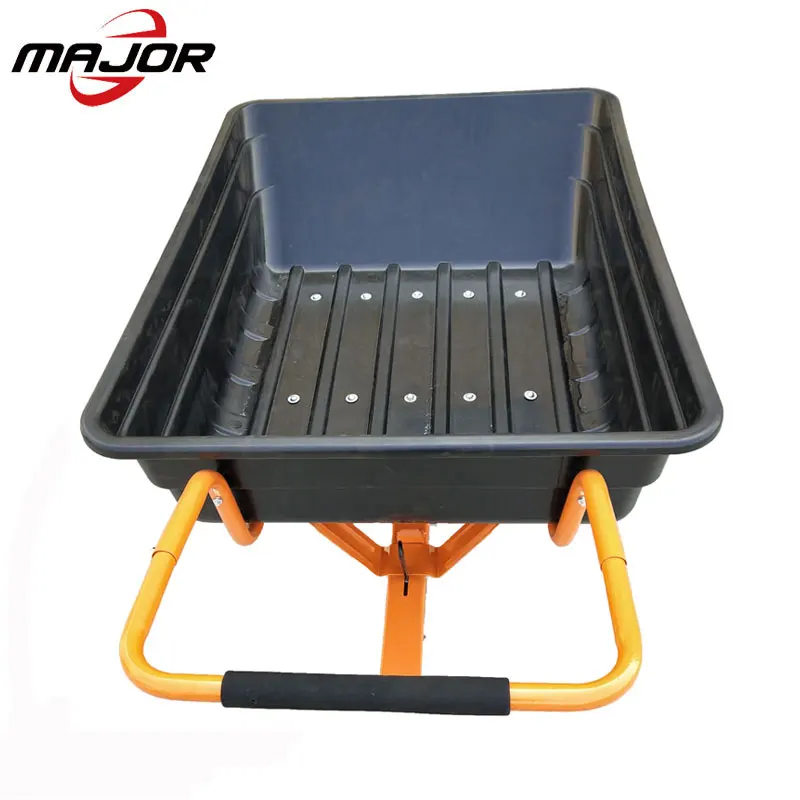 300L New HDPE Material POLY Tray Garden Cart Garden Rubbish Storage Bucket Lawn Mower Trailer Dump Cart Plastic Garden Cart