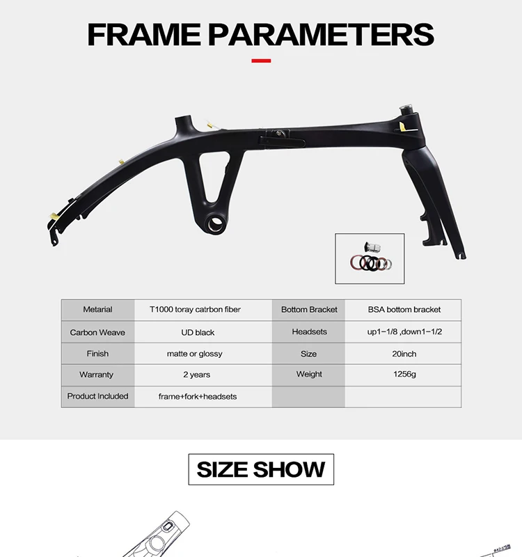 20 Inch Carbon Fiber Folding Frame Mini City Customized Carbon Folding