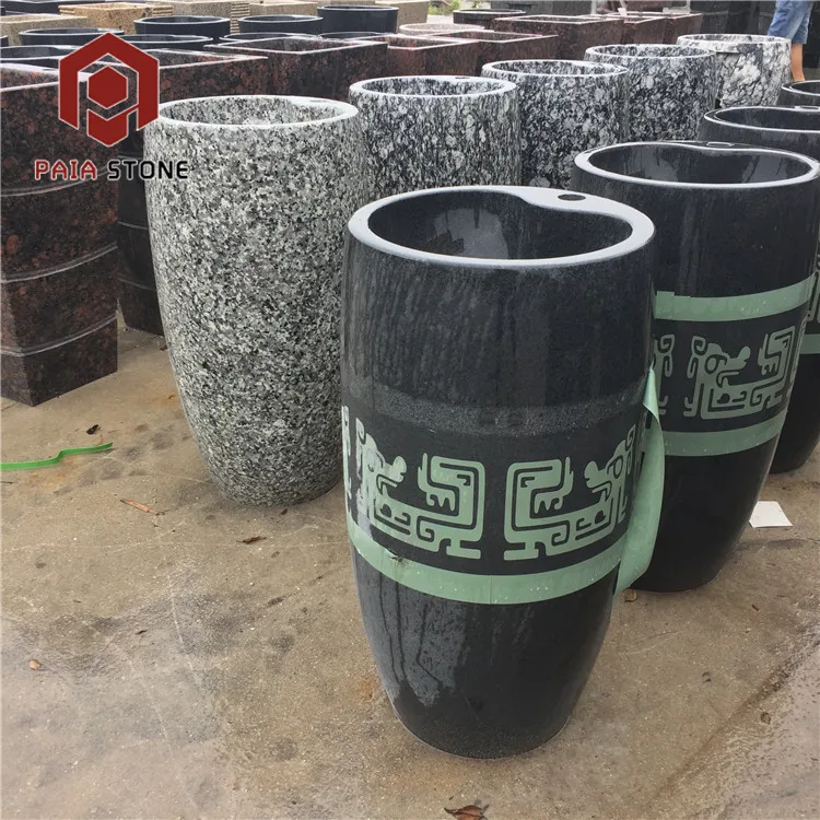 product bathroom travertine pedestal natural granite stone sink-2