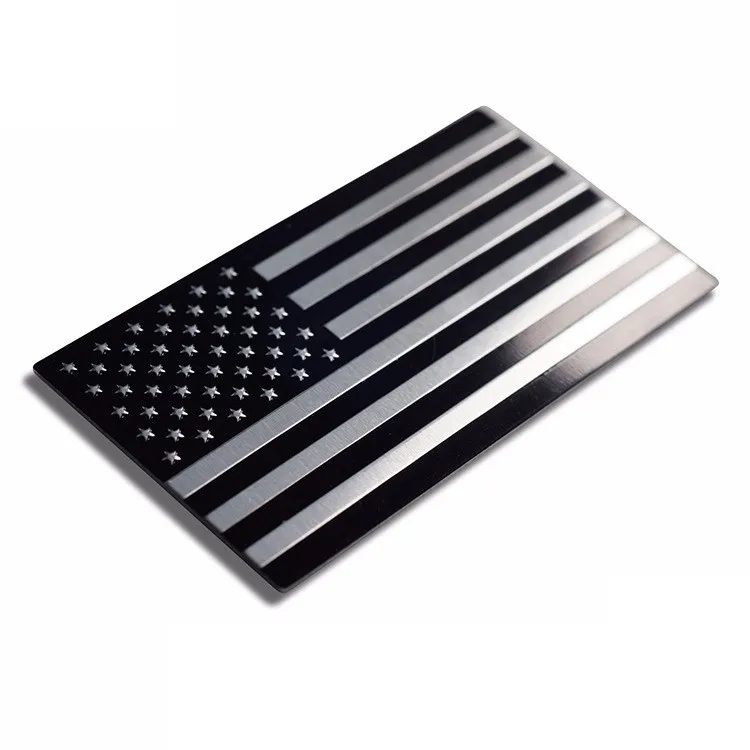 Autocollants Voiture Drapeau Américain Modifié - Lot De 2 En Aluminium Noir - Stickers Déco