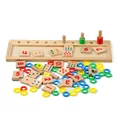 Baby Math Toy Rainbow Rings Dominos Preschool Training Teaching Aids Board Wooden Math Toy Juguete Oyuncak