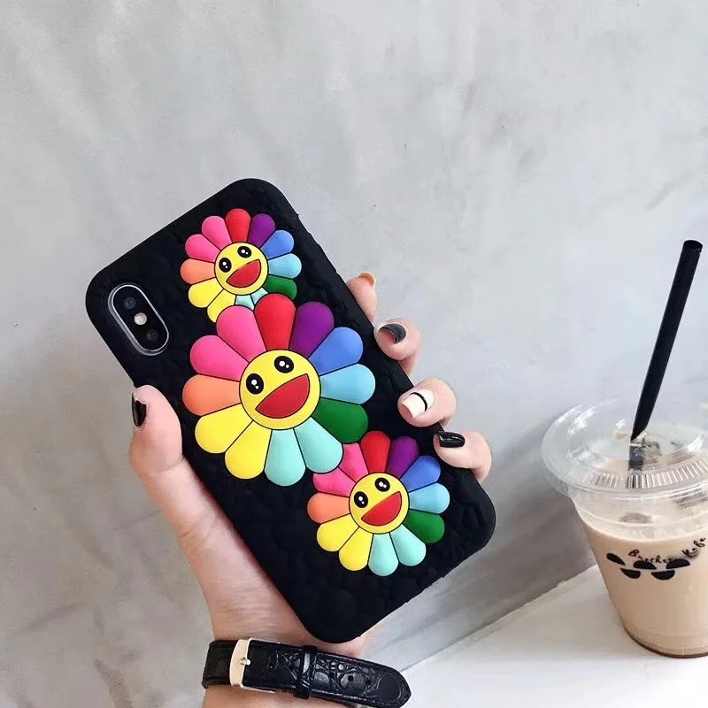 3d Cartoon Rainbow Sun Flower Silicone Rubber Phone Case For Iphone Xr -  Buy Soft Silicone Case For Iphone Xr,Cartoon Silicone Case For Iphone Xr,Rainbow  Sun Flower Silicone Phone Case For Iphone