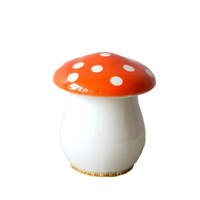 Ceramic Mushroom Jar with Lid-Handmade Ceramic Jar-Mushroom Ceramic Jar-Mushroom Pottery-Red Mushroom Ceramic-Mushroom Jar-Red Mushroom Jar