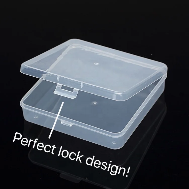 Custom Printing Clear Square Flip Top Flat Foldable Plastic Box