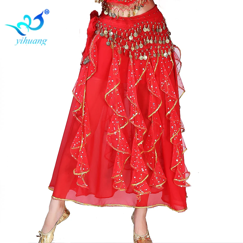 Wholesale Falda de vientre con lentejuelas para mujer, falda árabe de de gasa, danza del vientre, India, From m.alibaba.com
