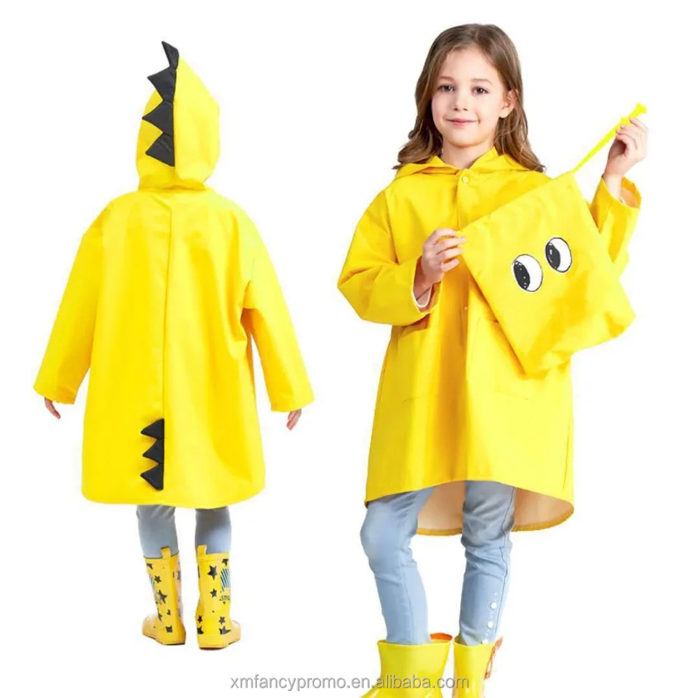 BL_ FP Kids Children One-Piece Rain suit Raincoat Boy Girls Hooded Waterproof R 