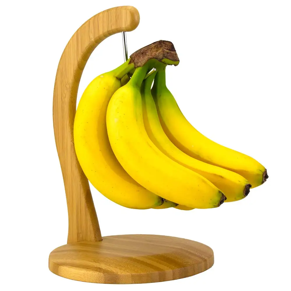 Details about   Wooden Banana Hanger Kitchen Counter Top Fruit Holder Hook Stand Rack Bamboo