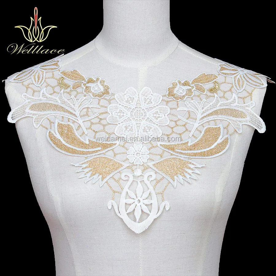 最新のシンプルなデザイン花柄レースアップリケ刺繍レースカスタマイズカラー衣類アクセサリー用 Buy 刺繍レースネックライン レース刺繍デザイン 衣類付属品 Product On Alibaba Com