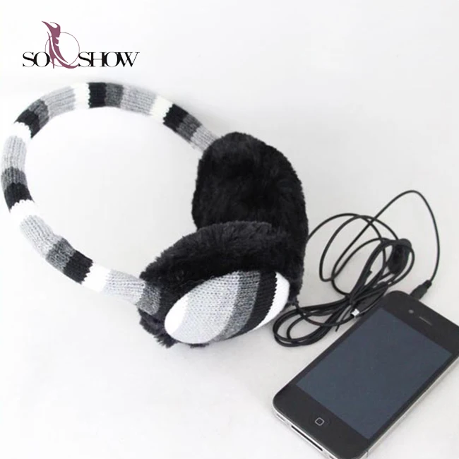 
 Новый дизайн, вязаные теплые наушники с радио  