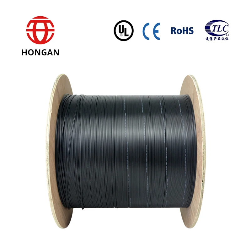 Оптоволоконный кабель FTTH drop g657a1/a2 fiber, FRP, цвет белый/черный