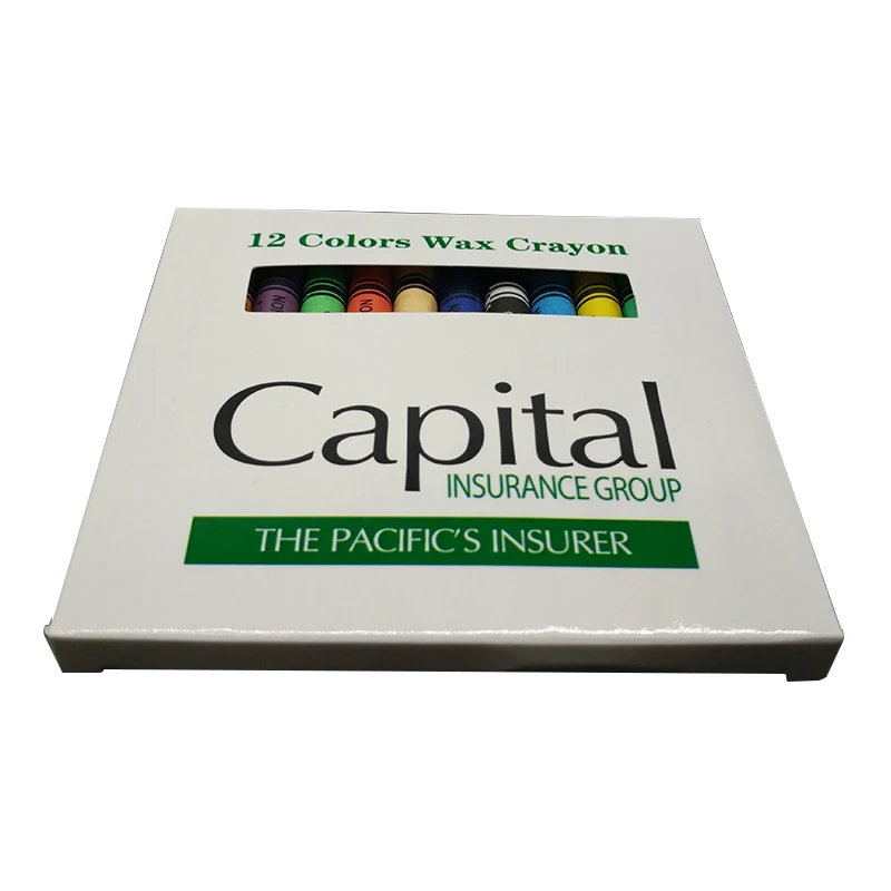 Hot Selling Non Toxic 12 Colors White Wax Crayon In Bulk Crayons For