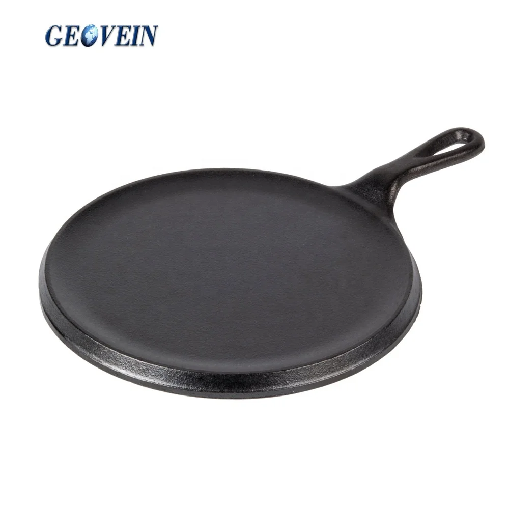 flat large cast iron griddle pan