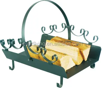 Firewood Log Rack Holder, Iron Wood Lumber Storage for Fireplace