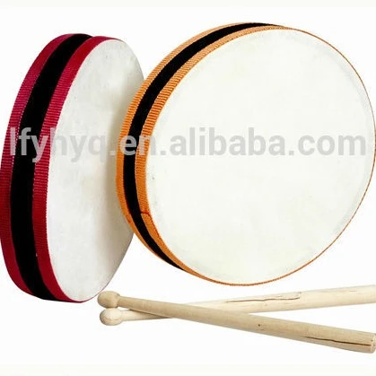 Новый деревянный Тамбурин, ручной барабан, игрушка/Колокольчик/музыкальный инструмент для детей, кожевенный дублер, инструментальный музыкальный ручной барабан