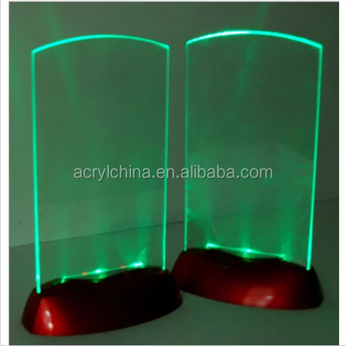 Acrylic Flashing Led Light Table Menu Restaurant Card Display Holder Stand