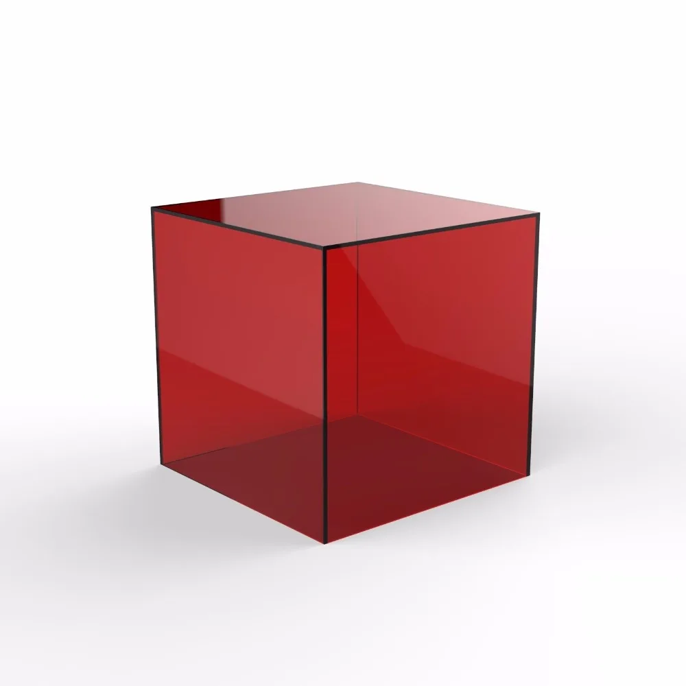 Colored Acrylic Cube Riser Perspex Storage Cube Case Plexi Gift Box