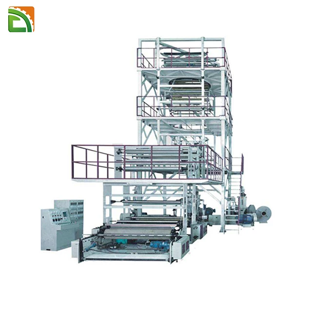 3 Layer Mini Stretch HDPE LDPE PP Film Extruder Agriculture Polyethylene ABA Plastic Blowing Machine