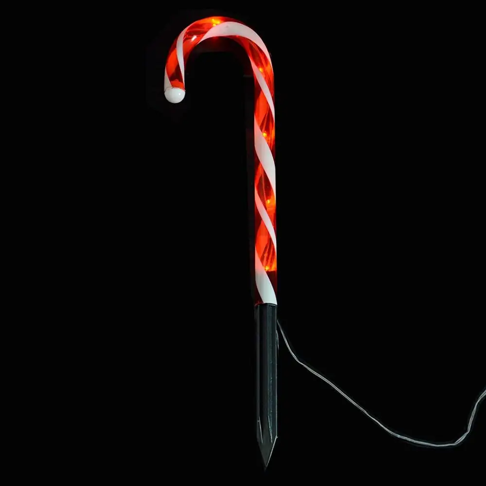 Пластиковые узором карамельной трости напольный производство Garden Stake светильник на солнечной