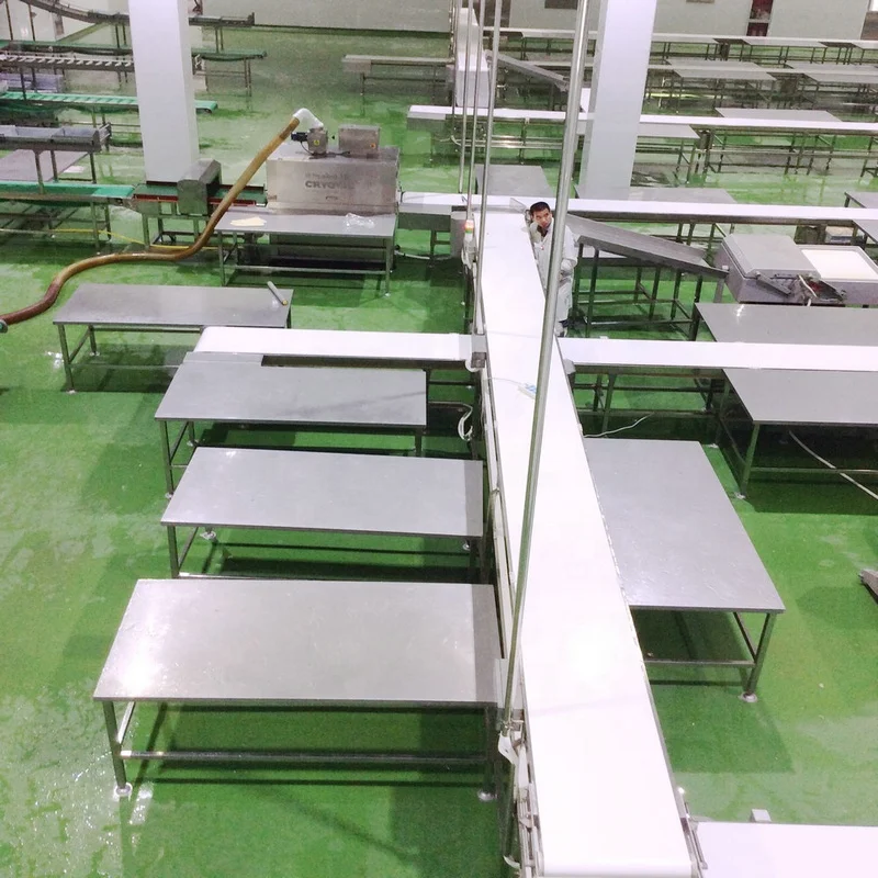 CE standard meat factory automatic meat and beef cutting and processing belt conveyor line