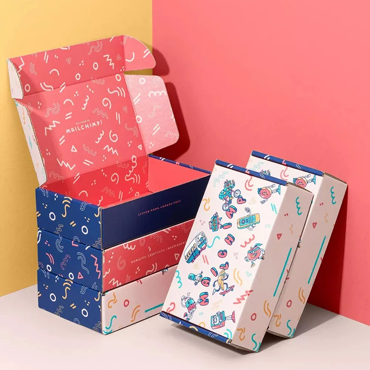 Custom Logo Foldable Corrugated Small Carton Clothes Gift Mailer Box Cardboard Packing Boxes for Shipping