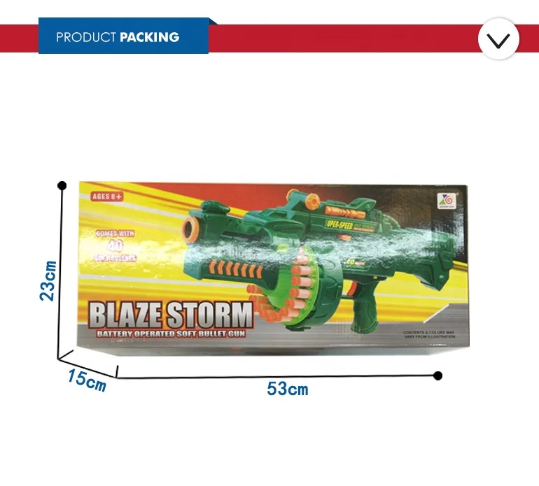 Battery Operated Funny Eva Powerful Plastic Soft Bullet Gun for Kids