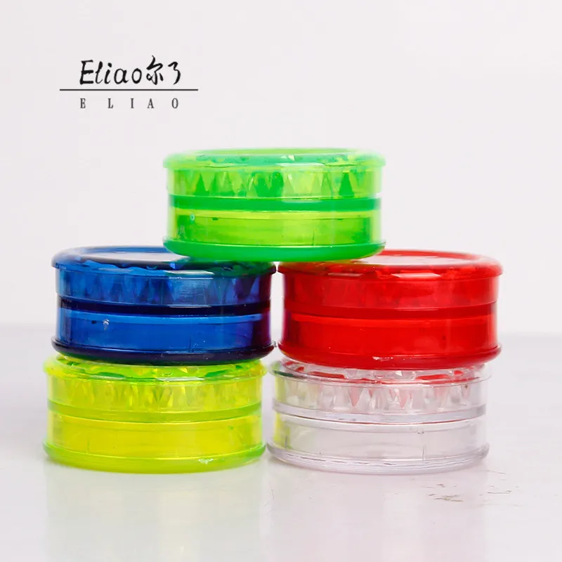 Erliao 60mm 3pc Acrylic Cheap Plain  Free Sample Plastic Manual  Tobacco Scrap Made Herb  Grinder