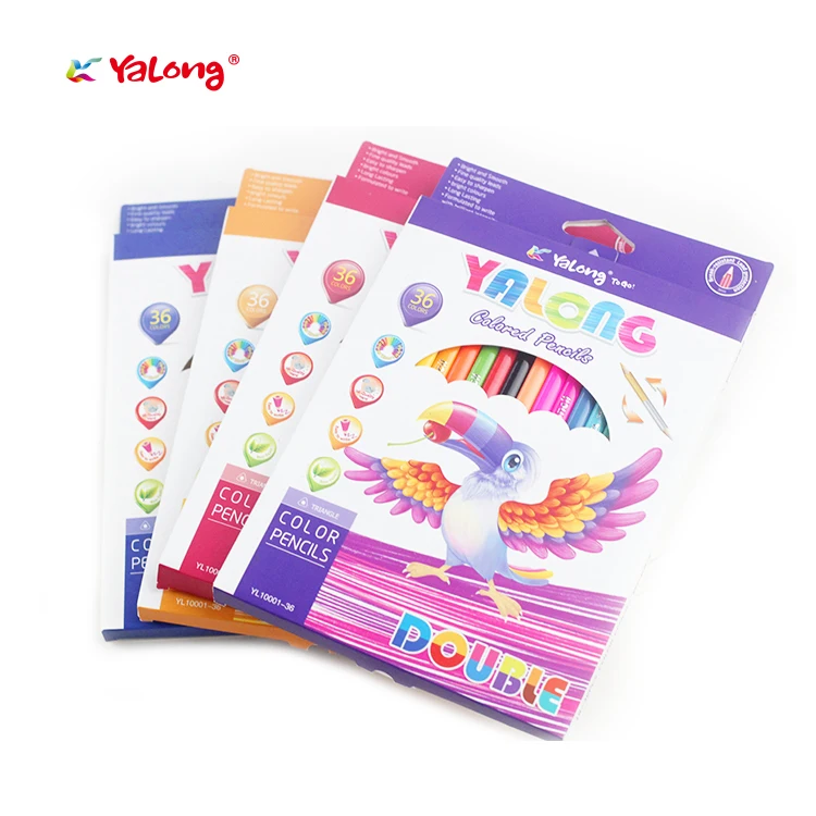 Лидер продаж карандаш с двумя наконечниками 36 цветов Yalong 18 шт. деревянный индивидуальным логотипом двойные цвета