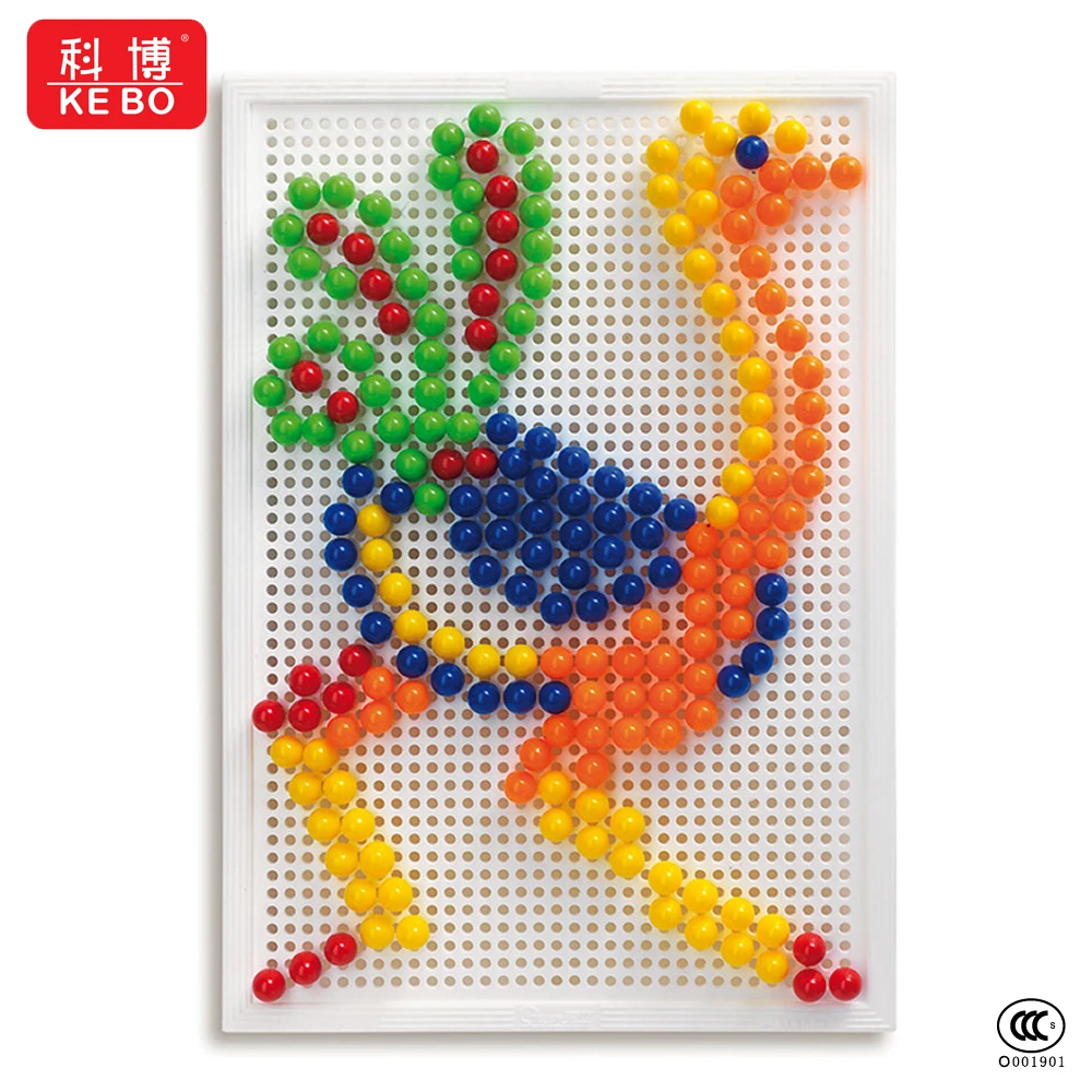 Puzzle Mosaïque Champignons – 240 Clous, 10 Cartes, Plaque Bois – éducatif Dès 2 Ans