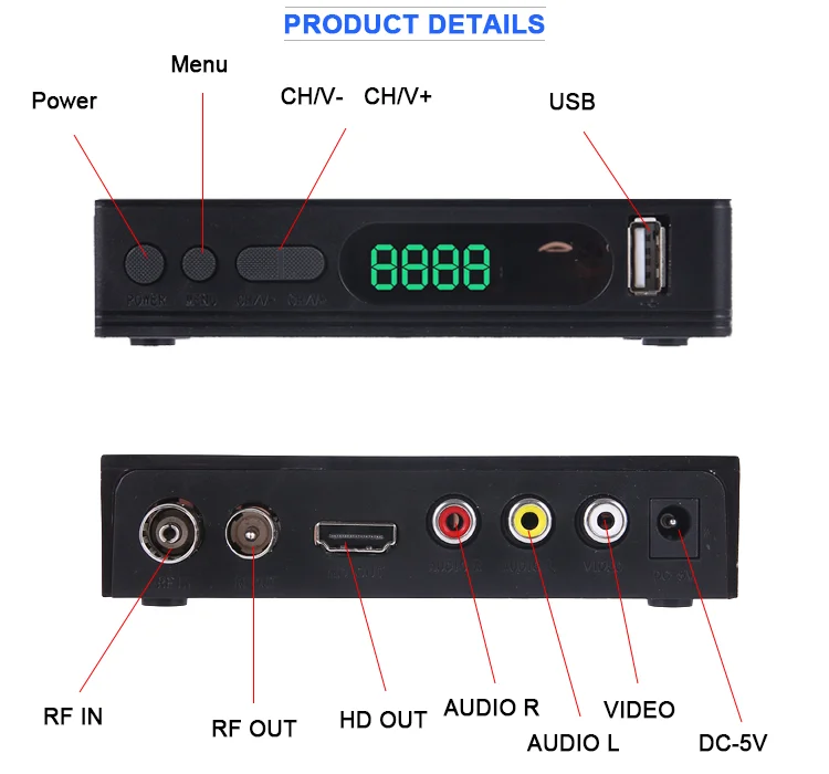 Smart TV Box Receiver DVB T2 Tuner Full hd Satellite Receiver 1080P Software Download Digital DVB-T2 Tv Box