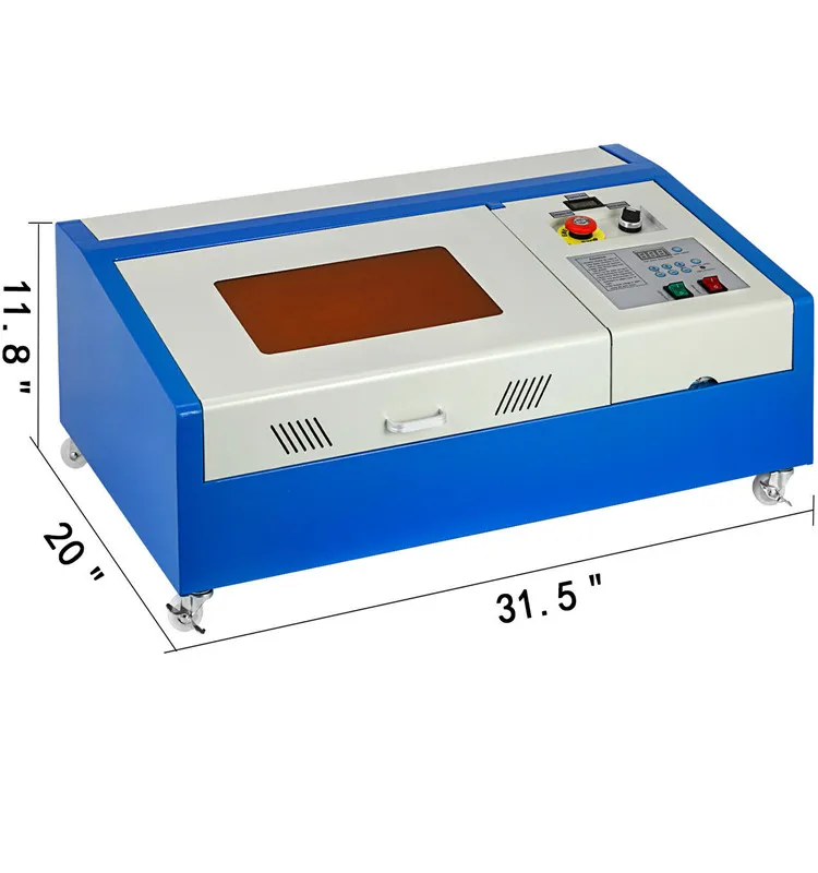 K40 Upgraded 40W CO2 Engraver 3020 Engraving Cutting Machine LCD Display  Digital Cutter Printer with Wheels