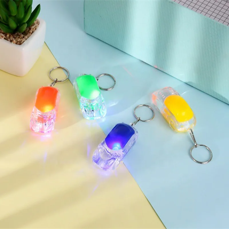 Car Shaped Keychain Flash Light Led Toy Car Uv Light Electronic Key Chain
