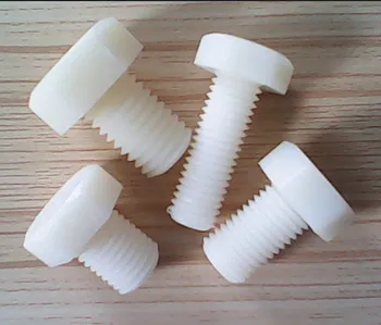 thumbnail image 2 of M8-1.25 White Nylon Hex Head Bolts - Full Thread, DIN 933 - Various Lengths 2 of 3