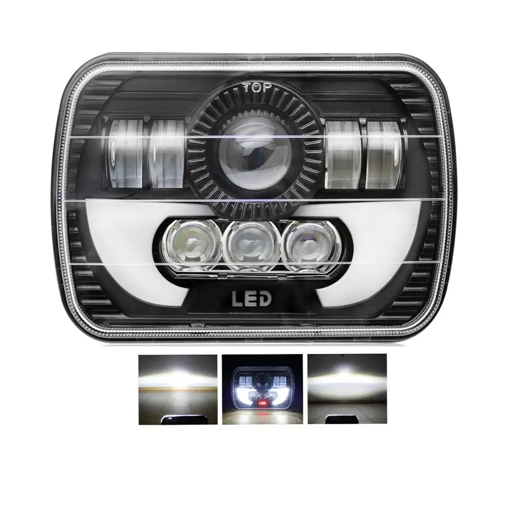 55 Вт, 25 Вт, фара для грузовика с углами, 12 В, 7x6 дюймов, 5x7, светодиодная фара