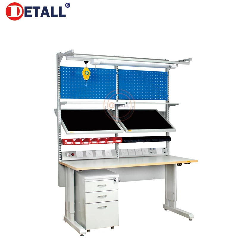 Modern Dental Lab Workbench with Movable Cabinet Metal Bench for Workshop Factory Warehouse Cleanroom Use