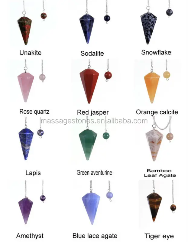 wholesale semi precious stone pendulum chakra stone dowsing