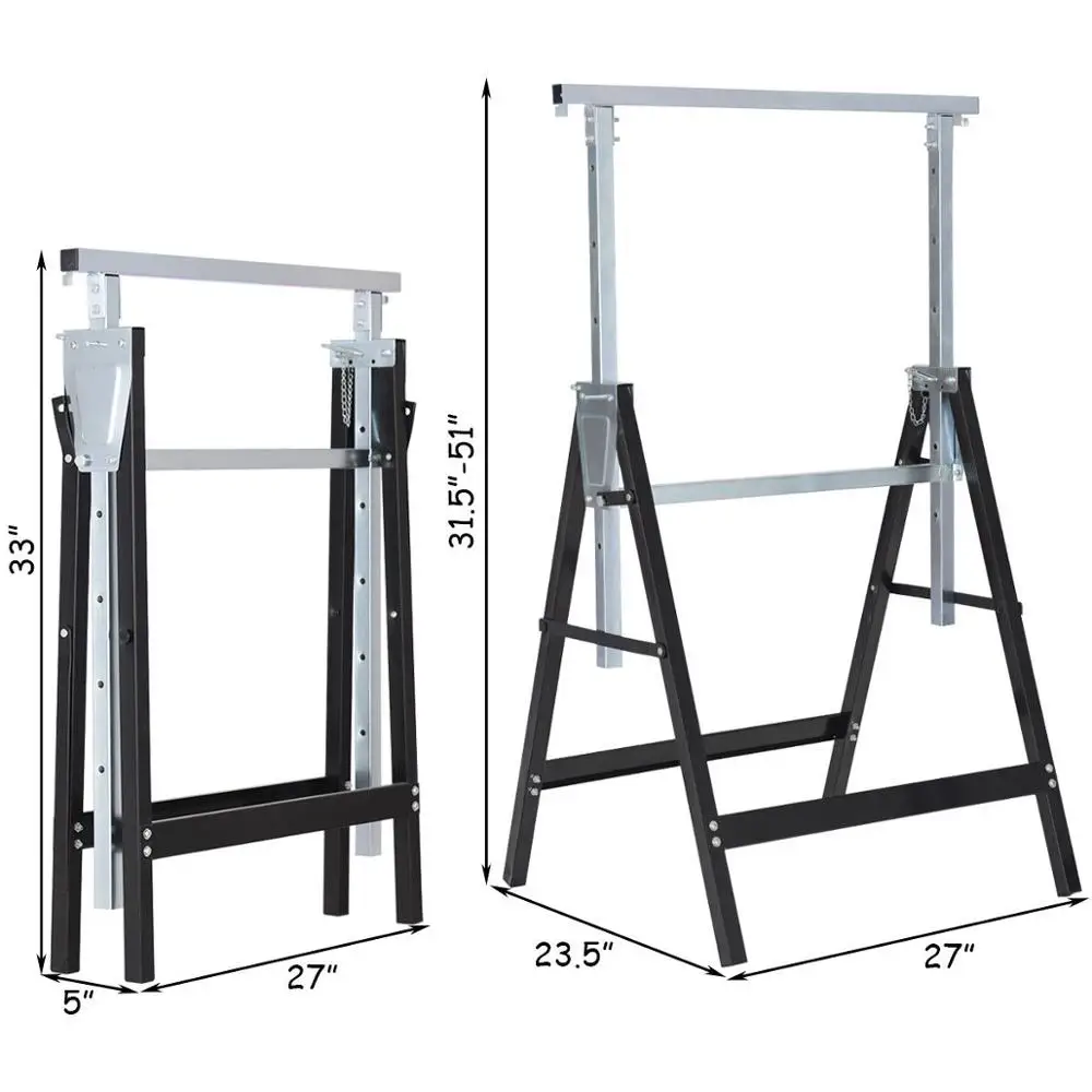 Telescopic Trestle Builders Carpenter Work Bench Saw Horse Folding Tools