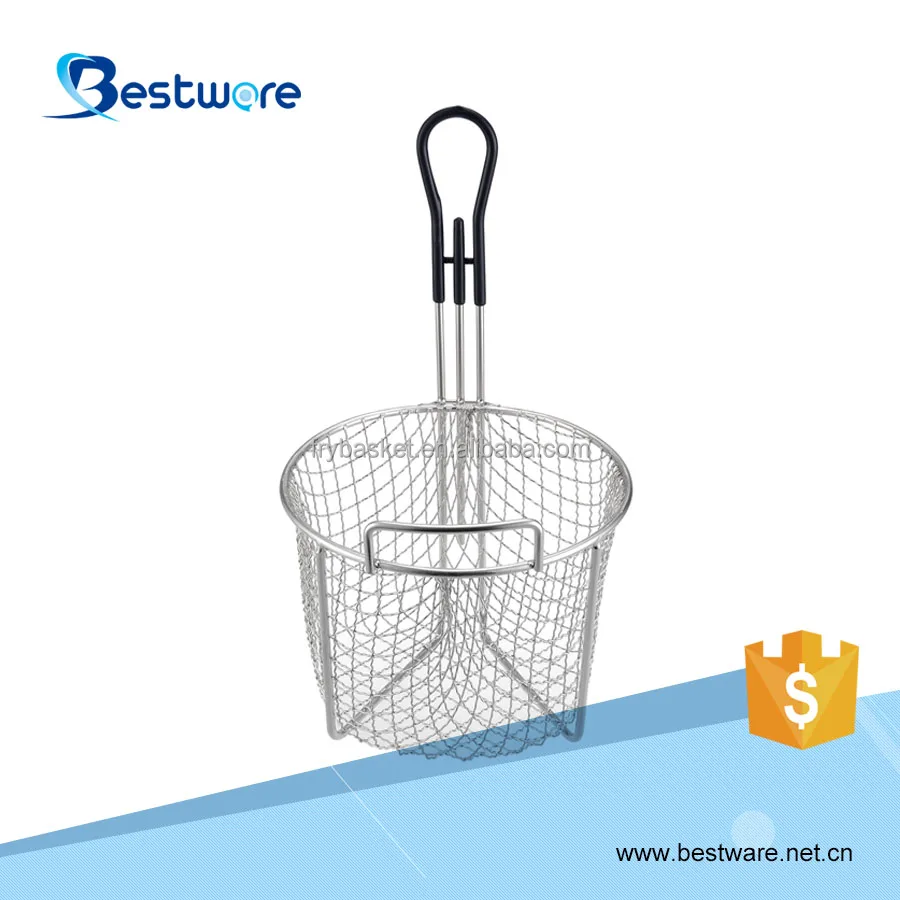 Горячая Распродажа сетчатая корзина из нержавеющей стали для коммерческой фритюрницы круглая проволочная жарки