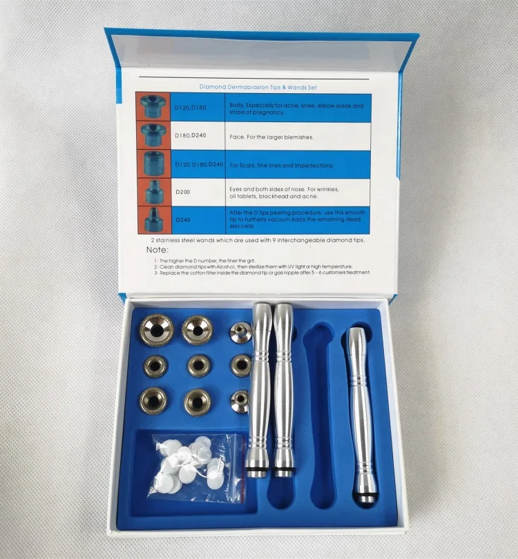 Набор алмазных насадок и палочек для микродермабразии для пилинга кожи