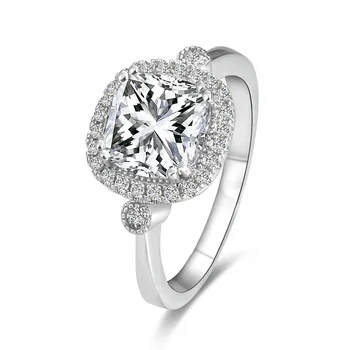 POLIVA Jewelers Favorite Princess Cut Diamond Cz 18k Platinum White Gold Plated 925 Sterling Silver Jewellery Ring