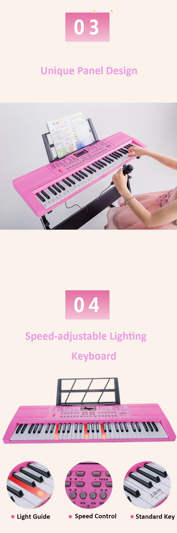 BD Music 61 Keys Keyboard Musical Keyboard Electronic Organ Toy Musical Instrument With Microphone For Sale factory