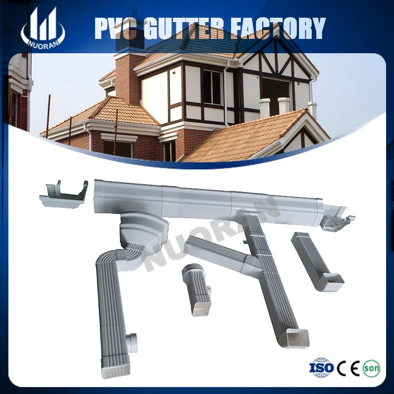Accessories PVC Rain Gutters Images Downspouts for Greenhouses, Sizes Pictures PVC Guttering Profile Rectangular Rain Gutter Pi
