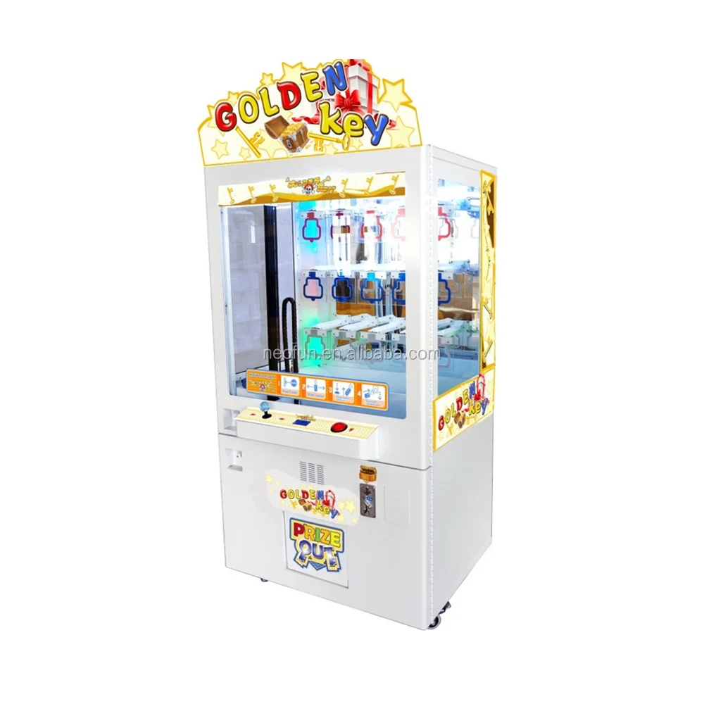 네오펀스 키 마스터 코인 작동식 아케이드 경품 자판기 게임기 골든 키 포인트 잠금 클로 크레인 머신 실내 판매용